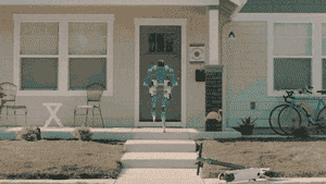 机器人送货犹如科幻电影里的场景.gif